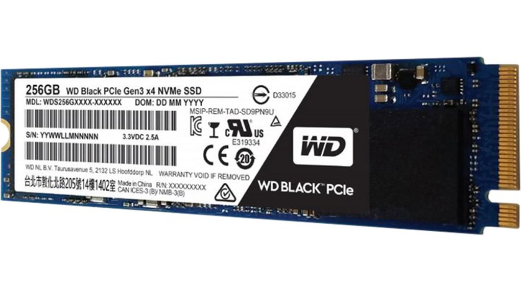 WDS256G1X0C | Western Digital SSD WD Black M.2 256GB PCIe 3.0 x4